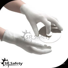 SRSAFETY 13G weißer Polyester-Liner beschichtetes weißes PU-Sicherheits-Arbeitshandschuhe, Garten-Arbeitshandschuhe.